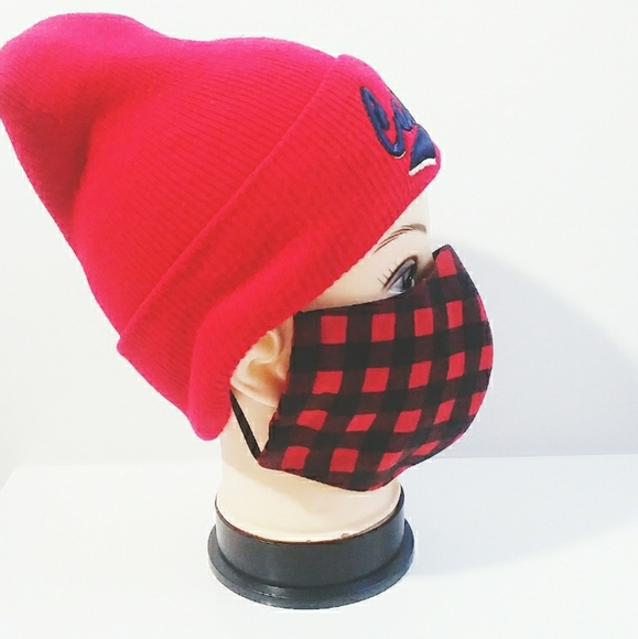 Red & Black Checkered Face Mask - Picture 6 of 8